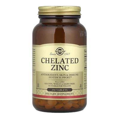 Solgar螯合锌片zinc机体抵抗系统支持抗氧皮肤健康细胞生长发育肌