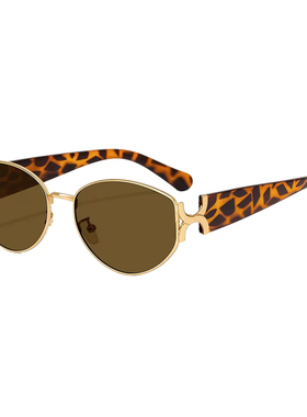 老钱风复古金属猫眼墨镜防紫外线