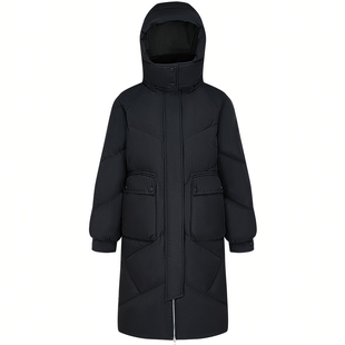 波司登冬女中长款修身显瘦保暖舒适脱卸帽加厚羽绒服