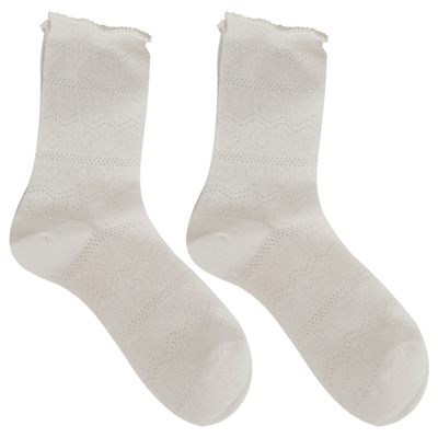 爱心网眼袜子女夏薄款中筒堆堆袜