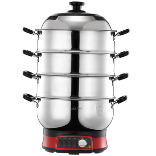 可定时电蒸锅多功能家用一二三多层大容量蒸煮一体防干烧电热锅