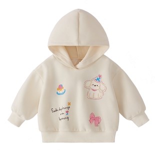 [7A抗菌]女童连帽卫衣小童卡通长袖衣服春装宝宝春季儿童衣服女孩