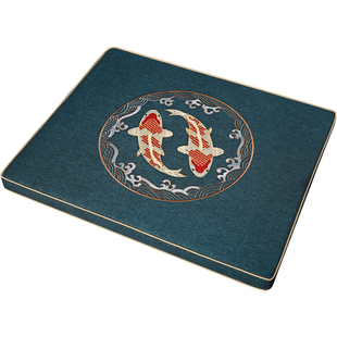 新中式红木椅子沙发坐垫实木太师椅圈椅茶座椅垫乳胶海绵家用定制