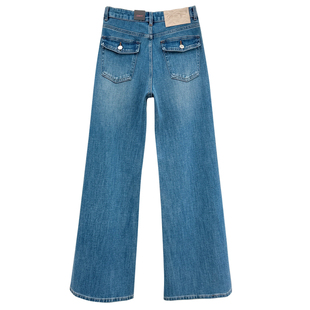 ISMX小微喇直筒牛仔裤女2026新款四面弹不贴腿版型超好看的筒喇裤