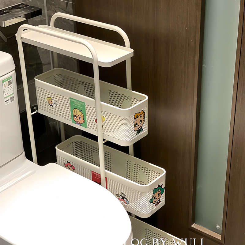 卫生间夹缝置物架浴室厕所多功能落地多层收纳架不锈钢小推车架子