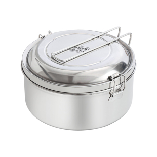 不锈钢饭盒316食品级上班族学生专用圆形304老式铁蒸饭盒食堂打饭