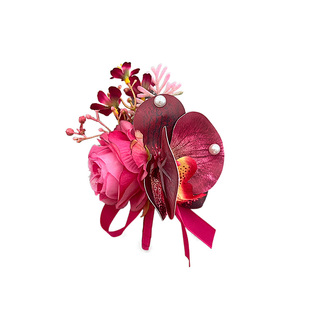 原创甜飒玫红系列新郎伴郎胸花新娘姐妹伴娘手花森系嘉宾商务襟花