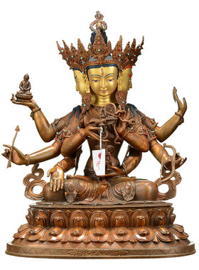 藏式红铜尊胜佛母桌面装饰摆件