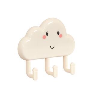 奶油风可爱云朵挂钩门后强力无痕粘钩挂钥匙包免打孔宿舍浴室承重