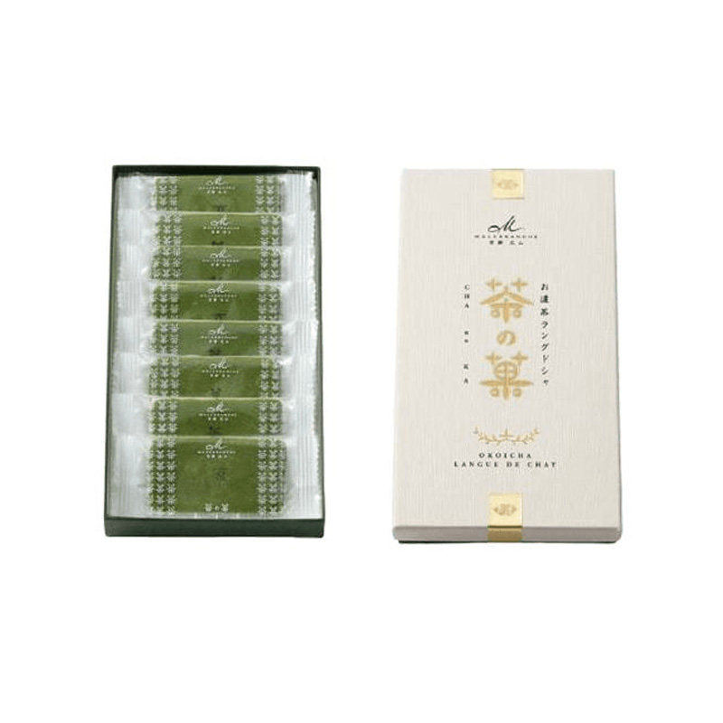 日本进口北山茶の菓抹茶夹心饼干宇治抹茶白巧克力夹心猫舌头饼干