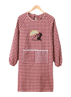 罩羽绒服厨房家用长袖围裙新款
