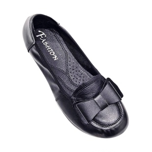 真皮单鞋女软底软皮平底鞋懒人鞋复古蝴蝶结奶奶鞋豆豆鞋牛皮女鞋