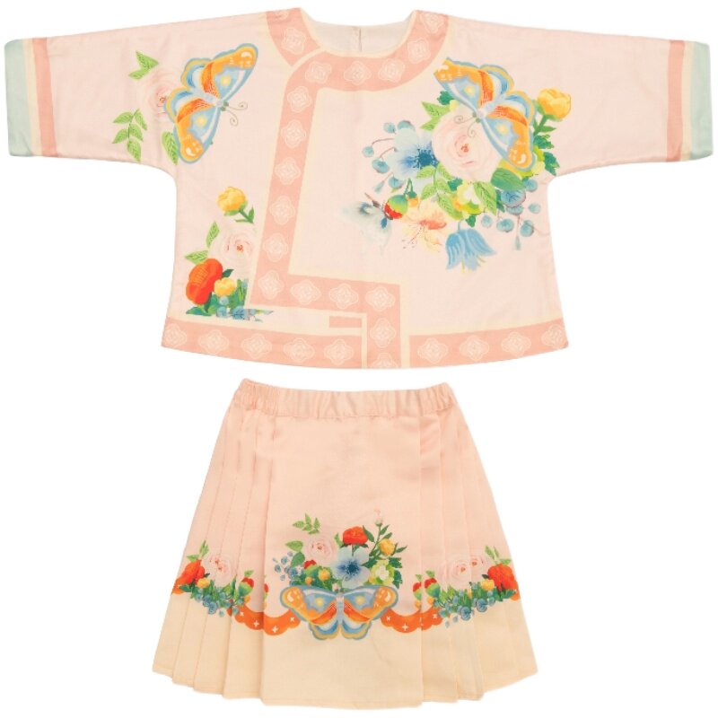绮艾儿童马面裙套装夏季新款2025新中式汉服舒适唐装格格服女童装