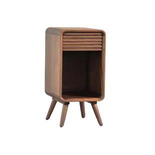 实木床头柜小型迷你黑胡桃木轻奢卧室夹缝北欧简约日式超窄床边柜