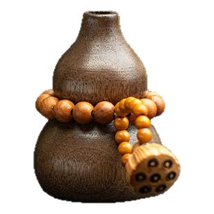 木车载胡桃木香水扩香木摆件精油出风口葫芦摆件扩香器创意小礼物