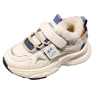 官网C&K男童雪地靴冬季2025新款儿童运动小白棉鞋加绒保暖中大童