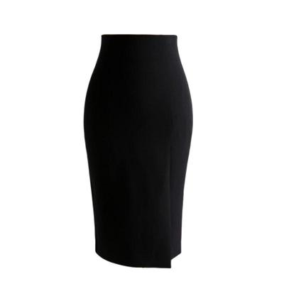 一步裙春秋高腰职业工装开叉