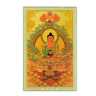 藏式彩绘观音财神唐卡金卡财库黄金手机贴十二生肖本命佛随身佛卡