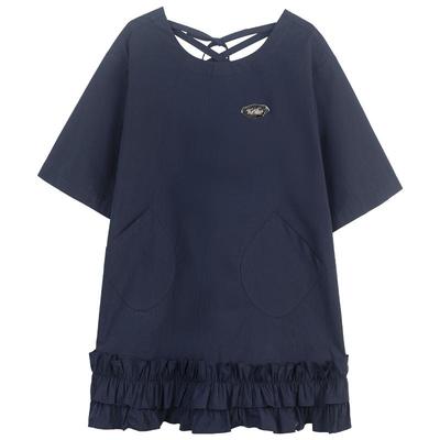 KEIKO松弛假日荷叶边廓形连衣裙