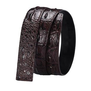 史蒂芬皮匠鳄鱼纹皮带男真皮不带头平滑扣牛皮无扣裤带身3.8c带条