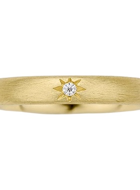 水星记拉丝锆石情侣戒指ins风高颜值小众设计轻奢个性简约饰品