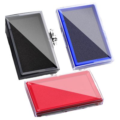 得力印泥快干印台红色蓝色大号