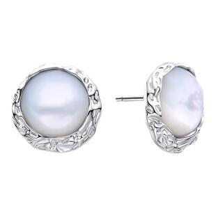 【周也同款】Sweet Wine圆月贝母耳钉高级感冷淡轻奢小众925银针