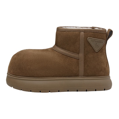 星期六真皮厚底加绒雪地靴女款