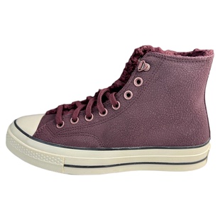 匡威冬新款1970s男女荔枝皮加绒高帮保暖棉鞋休闲鞋酒红色A09444C