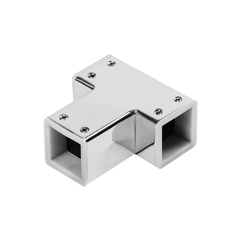 淋浴房304不锈钢方管连接件玻璃夹吊夹弯头亮光黑色法兰座接头