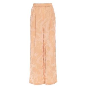 花木深醋酸新中式休闲裤宽松提花直筒长裤子女士新款松紧腰阔腿裤