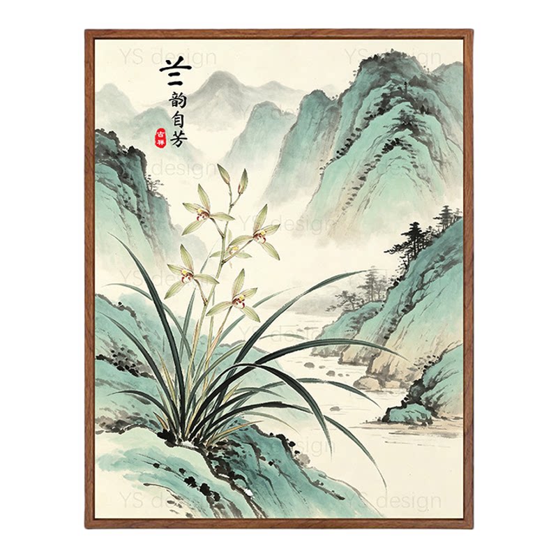 梅兰竹菊四君子数字油画填色diy