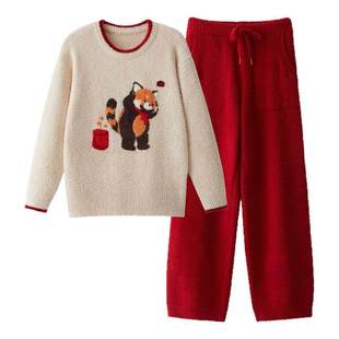 蕉内红色计划520Home女款冬季家居服男款本命年结婚情侣新款睡衣