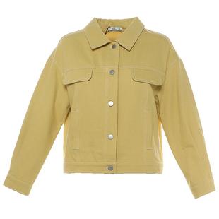 百图女装糖果色牛仔外套潮韩版宽松休闲夹克2024年秋装新款短外套