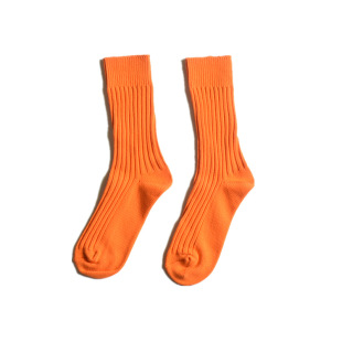 春新透气余文乐同款粗针织长筒袜子ins橘橙街头荧光绿男女潮socks