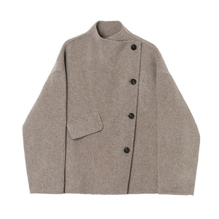 里约日落~ 设计感双面呢大衣重磅蚕丝羊毛小个子毛呢外套