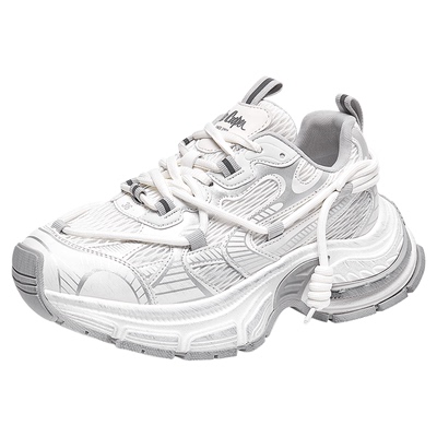 LeeCooperLee Cooper银色老爹鞋女2026新款增高休闲运动鞋