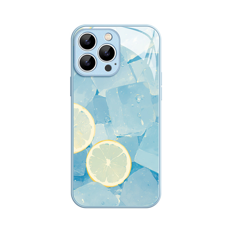 柠檬冰~夏日清新简约适用iPhone16/15pro手机壳新款nova14华为mate70小米14畅享70玻璃iqooneo9苹果13荣耀200