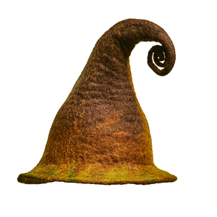 瘦瘦家羊毛湿毡制作大地魔法师高筒帽万圣节礼物帽COS创意秋冬帽