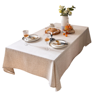 正方形餐桌布桌布布艺棉麻美式长方形家用田园茶几书桌台布茶几布