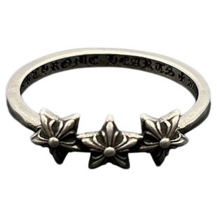 s925纯银克罗伈复古三五芒星戒指男女欧美嘻哈个性五芒星小众指环