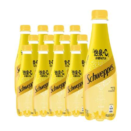 可口可乐 怡泉+C碳酸饮料柠檬味汽水整箱气泡水含维C
