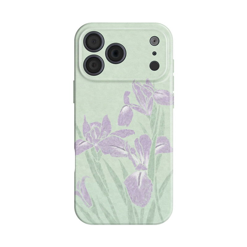 薄荷鸢尾~清新中式 适用iphone17promax手机壳苹果16华为nova14mate80小米15opporeno13古风vivox200一加ace6