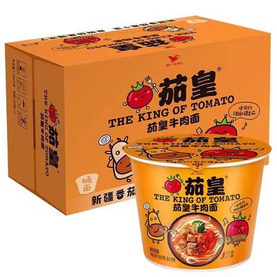 统一茄皇方便面新疆番茄鸡蛋面牛肉面桶装整箱速食泡食品12桶
