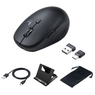 日本SANWA无线鼠标3模蓝牙+TypeC+USB充电静音适用ipad手机苹果