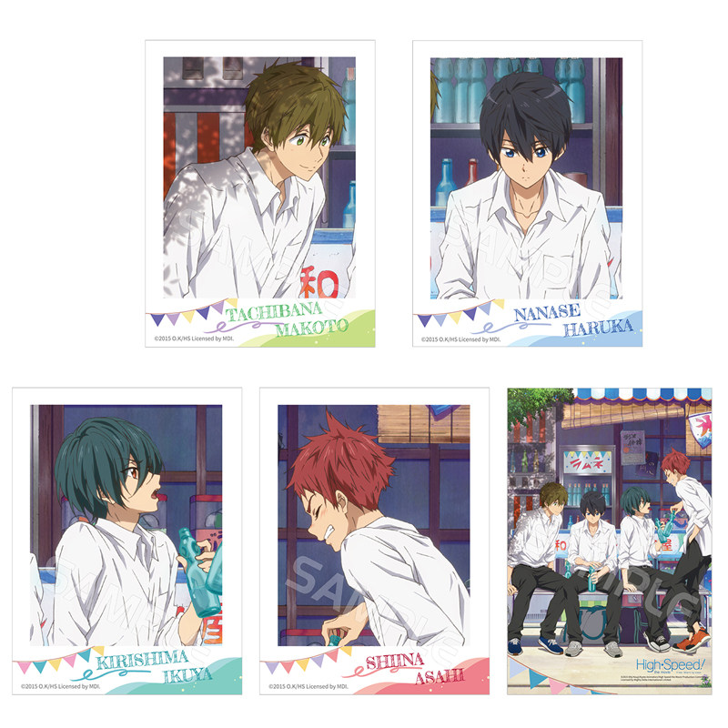 星河动漫 Free！七濑遥 橘真琴 桐岛郁弥 夏日冰饮系 拍立得 卡