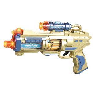 儿童电动玩具枪发光发声灯光震动八音枪男孩左轮手枪地摊热卖玩具