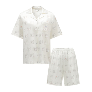 Not Just Pajama Kiki系列珍珠小猫真丝睡衣女款桑蚕家居服新款