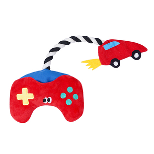 zeze游戏手柄狗狗绳结拔河玩具磨牙耐咬绳发声解闷小型犬泰迪宠物