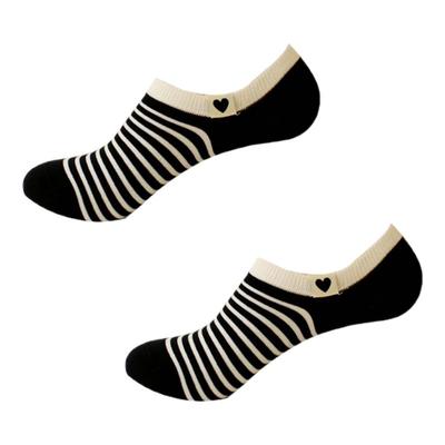 米吉诺拉无骨夏季薄款透气浅口船袜女款学院风ins纯棉条纹袜子